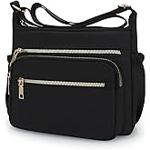 JINSI Nylon Crossbody Bags for Women Purses, Shoulder Handbags for Travel Work Black