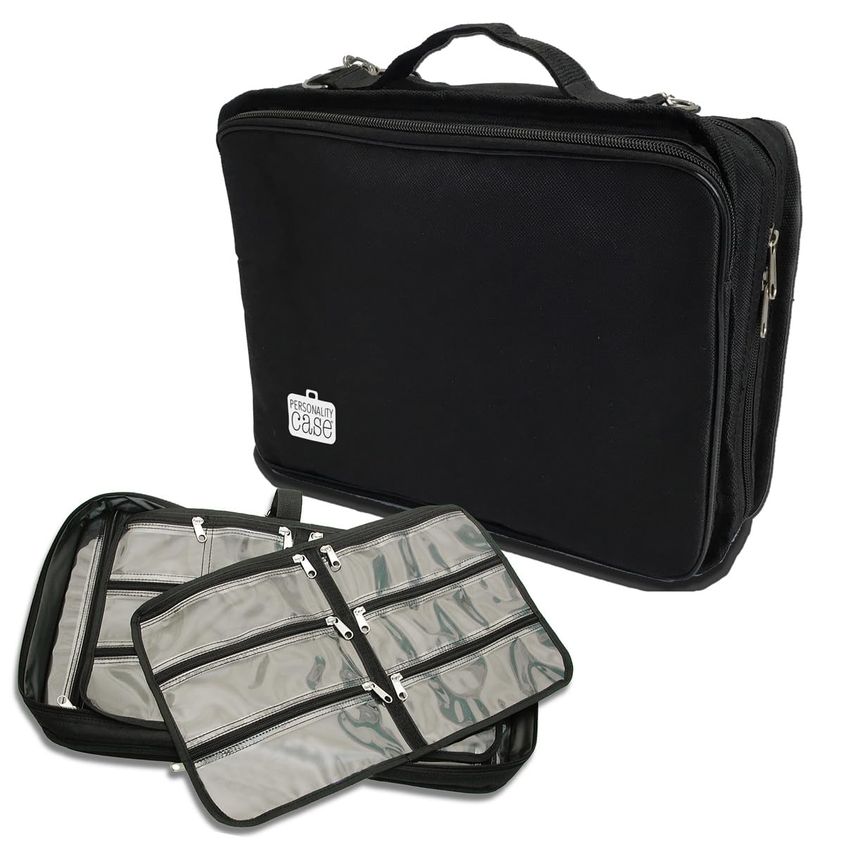 BeadSmith Crafter's Tote Bag, with 2 Removable Pockets and 23 Compartments 12x10", Black