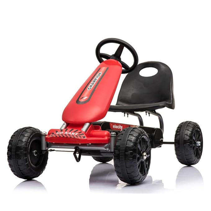 Missley Kinder Go Karts 4 Runden Tretauto-Miniauto für 1-3 Jahren Alt (Rot)