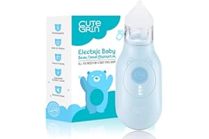 CUTEGRIN Electric Nasal Aspirator for Newborn Infant Toddler Kids - Baby Nose Sucker - Snot Booger Sucker