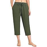 Weintee Women's Cotton Capri Pants with Pockets