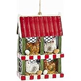 Kurt Adler Chicken Coop with Chickens and Eggs Ornament