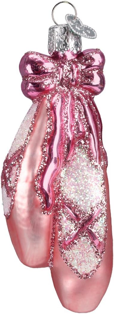 Ornaments - Old World Christmas 2020 Christmas Ornament Ballet Toe Dancing Shoes Glass Blown Ornament for Christmas Tree