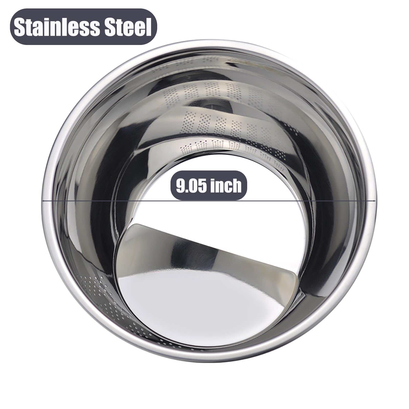 Rice Washer Strainer Bowl, Stainless Steel Quinoa Washing Bowl With Side Drainers Colander for Cleaning Rinsing Fruits, Vegetables, and Beans - Versatile Kitchen Tool