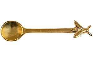 Creative Co-Op Brass Sugar/Honey Bee Handle Spoon, Gold