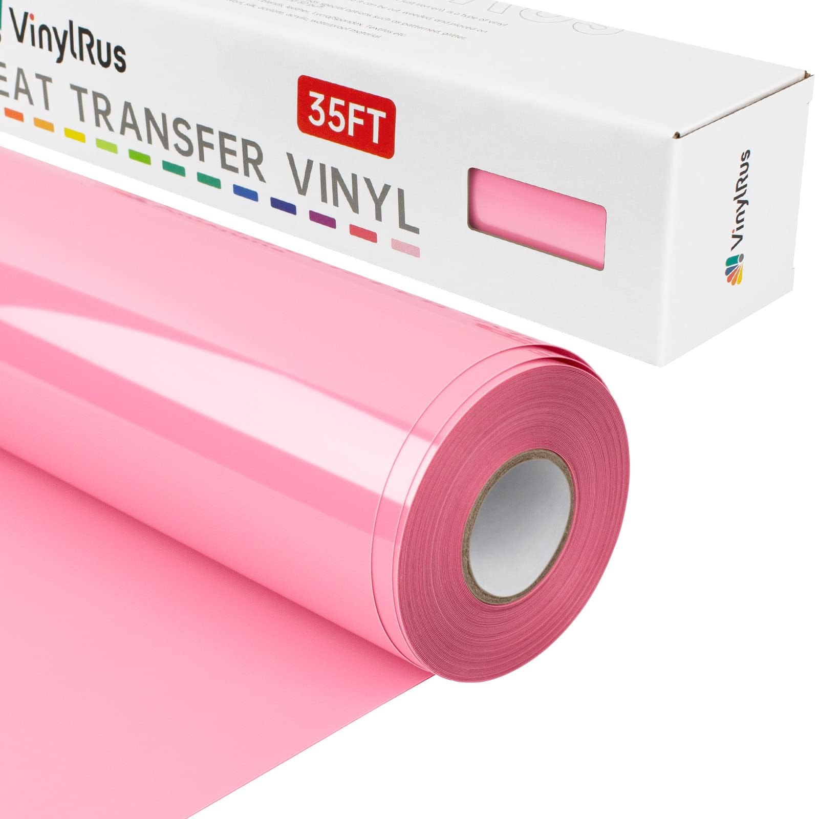 Photo 1 of VinylRus Heat Transfer Vinyl-12” x 35FT Pink Iron on Vinyl Roll for Shirts, HTV Vinyl for Silhouette Cameo, Easy to Cut & Weed