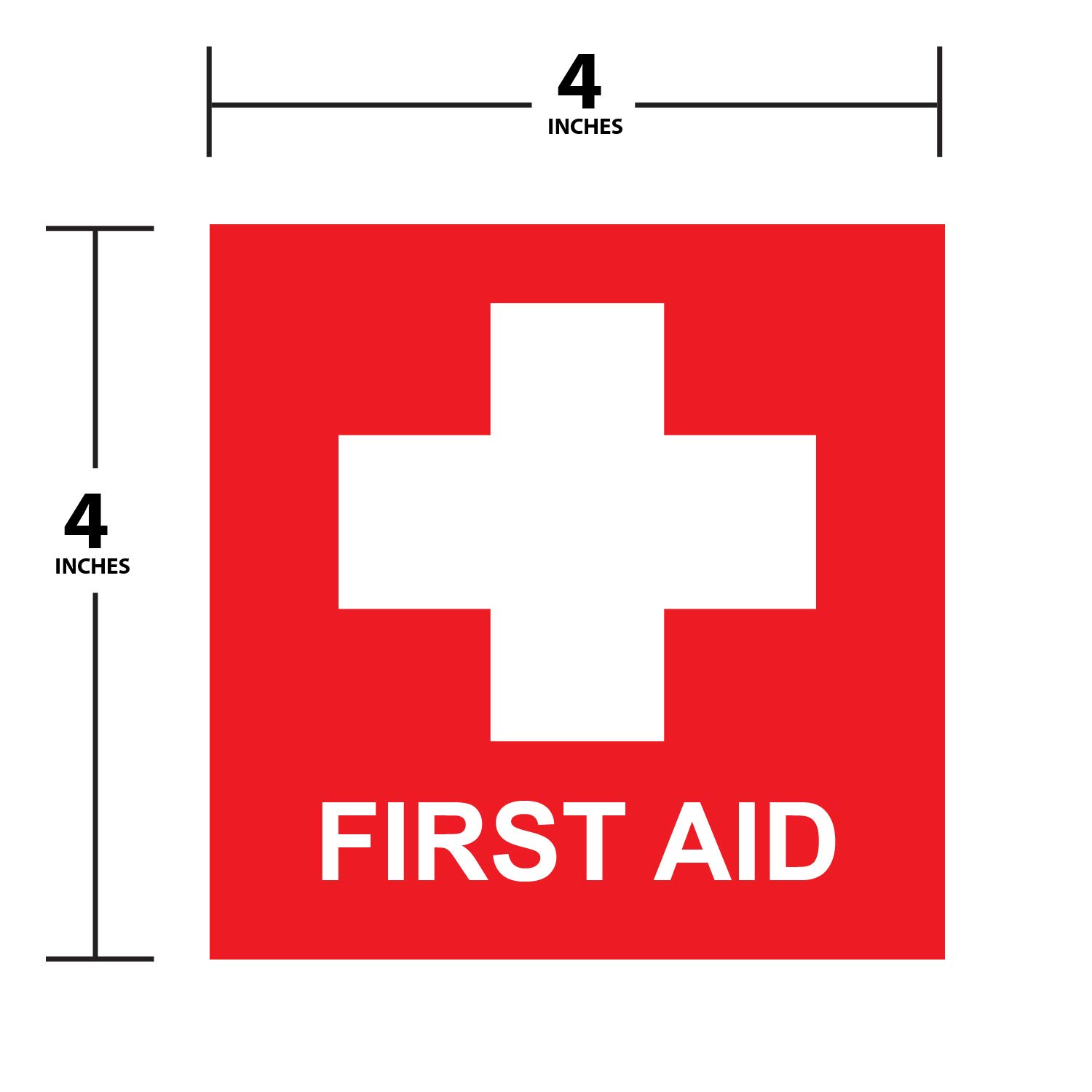 Mua First Aid Sticker Decal - 4 x 4 Inches, First Aid Kit Sticker Sign ...