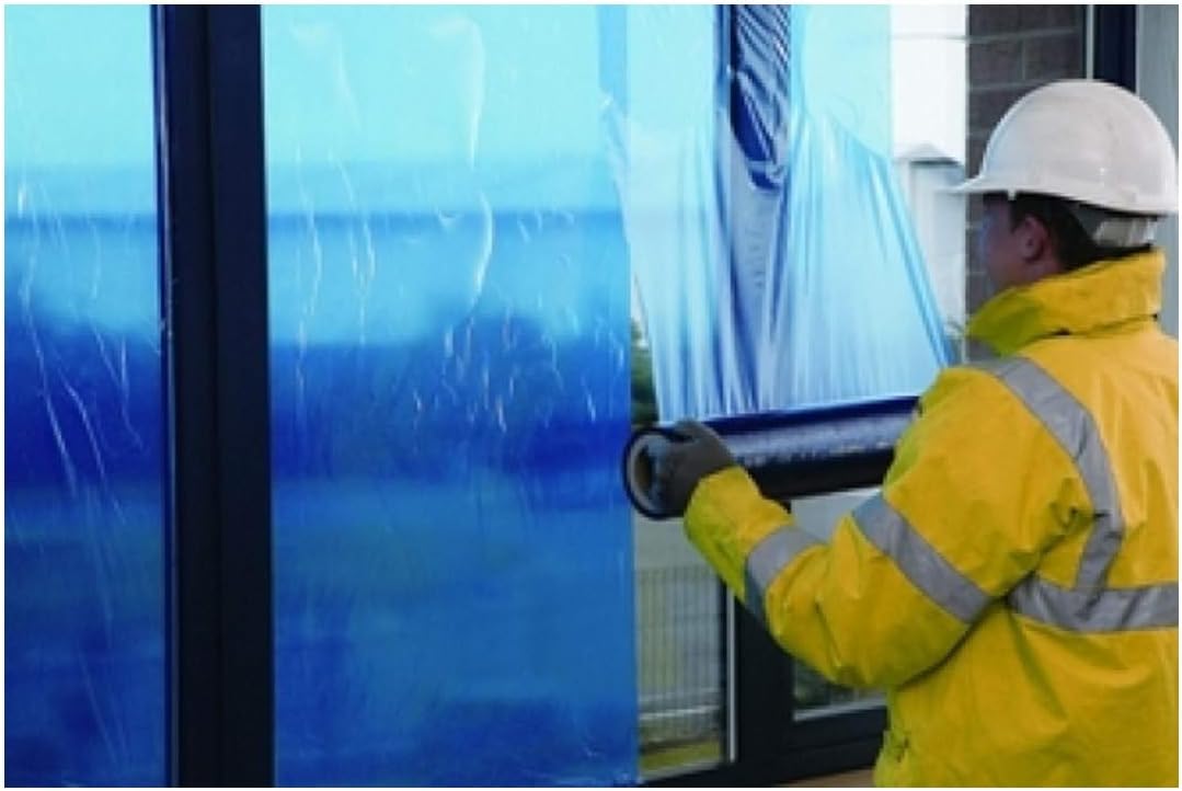 DJM Window Protection Self-Adhesive Film 600mm x 100mtr - Blue - Image 3
