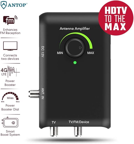 ANTOP Smart Boost Amplifier with Dual Outputs for TV and
