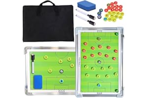 Nuburbur Magnetic Soccer Coaching Board, Double-Sided Dry Erase Tactics Board with Player Markers, Pen and Eraser, Portable Clipboard for Coaches, Coach Training Equipment Coach Gift