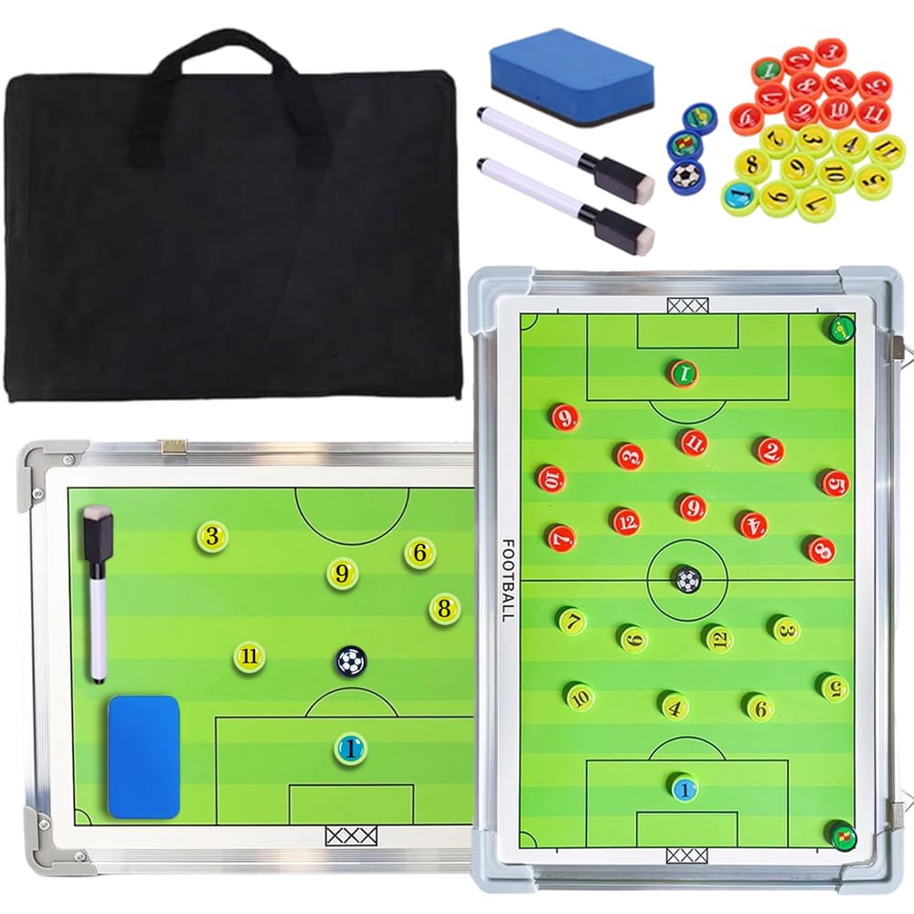 Photo 1 of **Board only** Nuburbur Magnetic Soccer Coaching Board, Double-Sided Dry Erase Tactics Board with Player Markers, Pen and Eraser, Portable Clipboard for Coaches, Coach Training Equipment Coach Gift
