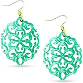 ZENZII Acrylic Resin Earrings for Women Girls Statement Geometric Modern Pattern Acetate Drop and Dangle Earrings Fashion Jewelry