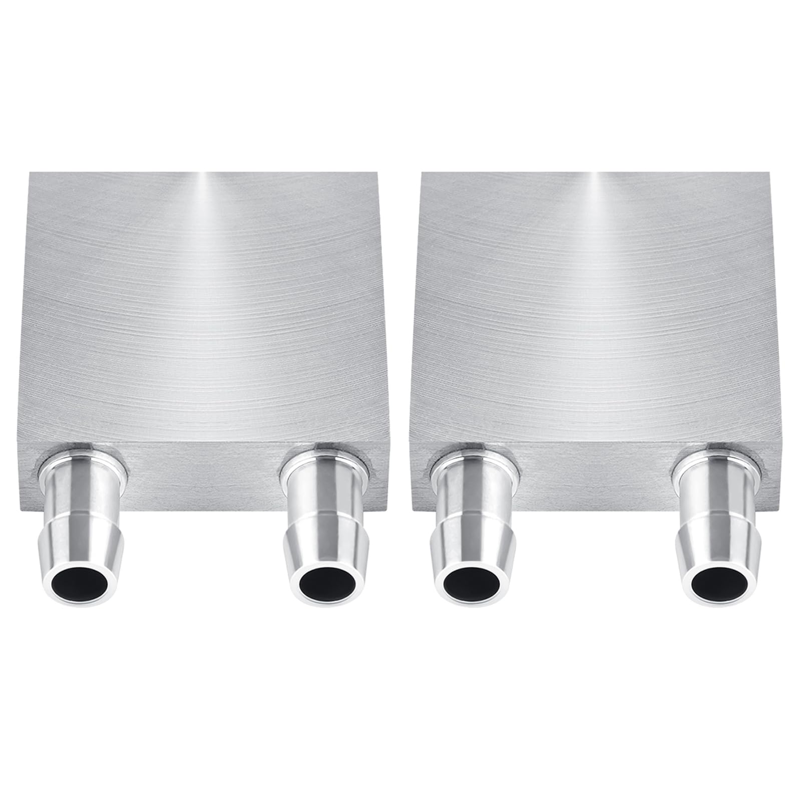 40 * 40mm Aluminum Water Cooling Block for Liquid Water Cooler Silver Heat Sink System for CPU Radiator Heatsink (2 Pack)