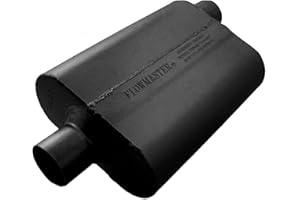 Flowmaster 40 Series Original Chambered Muffler – 2.50” Center In / 2.50” Offset Out – Aggressive Sound – 16-Gauge Aluminized Steel – For Muscle Cars, Street Rods, Trucks, SUVs & Strip Builds (42542)