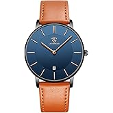BEN NEVIS Watch, Mens Watch, Minimalist Fashion Simple Wrist Watch Analog Date with Leather Strap