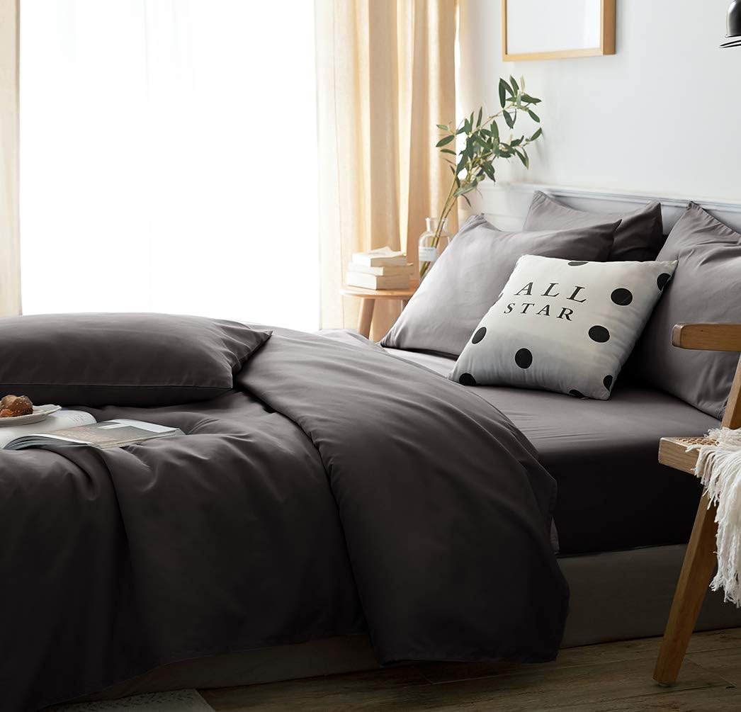 LBRO2M Bed Sheets Set Full Size 6 Piece 16 Inches Deep Pocket 1800 Thread Count 100% Microfiber Sheet,Bedding Super Soft Hypoallergenic Breathable,Resistant Fade Wrinkle Cool Warm (Dark Grey): Home & Kitchen