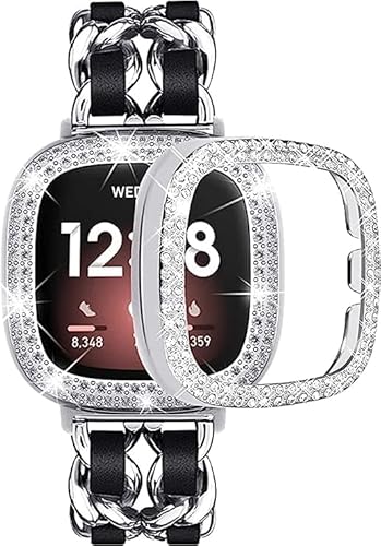 Stainless Steel Bands Compatible for Fitbit Versa 4/Fitbit Sense