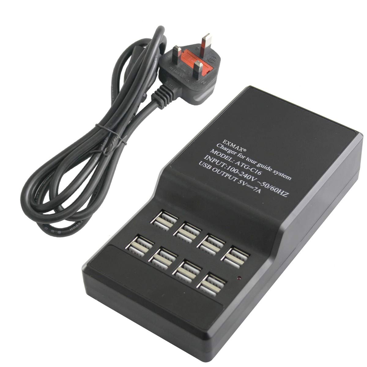 EXMAX ATG-C16 USB 16 Ports Multi-Function Charger USB Fast Charger Charging Station Base for ATG-100T EX-100 Wireless Tour Guide System