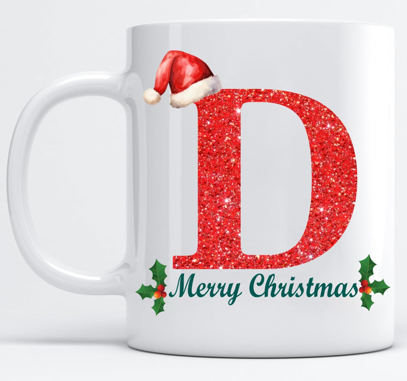 EKAM Personalised Mug Alphabet Letter D - Initial Mug with Letters - 11oz Ceramic Coffee/Tea Cup Gift for Christmas, Birthday, Secret Santa, Mother’s Day or Father’s Day Gift (Black - D)