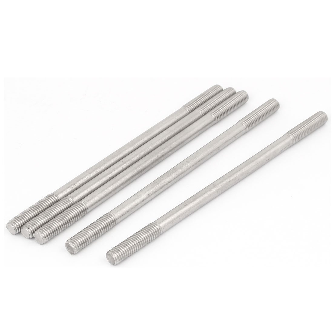 Sourcingmap M8 X 160mm Tight Adjustable Push Rod Double End Thread Stud Screw Bolt 5pcs