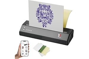 TATOPRT Bluetooth Tattoo Stencil Printer Thermal Wireless Rechargeable Temporary Tattoo Transfer Paper Printer Machine Portable Stencil Machine for Tattooing, Tattoo Printer Kit Compatible with iOS,Android PC
