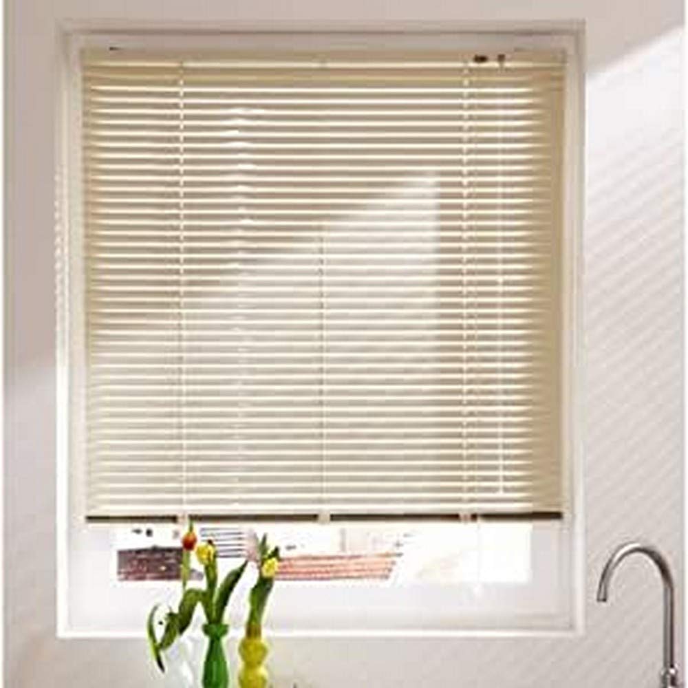 madecostore Venetian Blind, Aluminium, Beige – L 100 x H 175 cm – Self-Locking Mechanism – Slats 25 mm