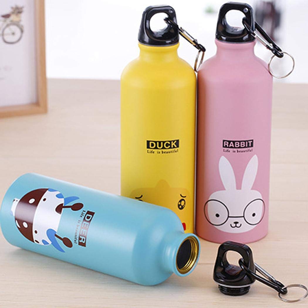linselles 500mL Portable Sports Bottle Cute Cartoon Animal Pattern Aluminum Alloy Cup Water Bottle, Panda