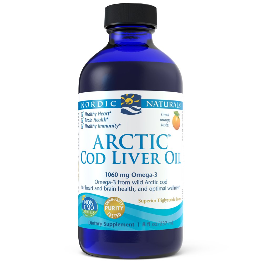 Nordic Naturals Arctic CLO, Heart and Brain Health, and Optimal Wellness, Orange, 8 oz.