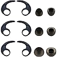 BLLQ Replacement for Jay Bird x4 x3 x2 Ear Tips Ear Hooks Ear Fins Wing Tips 12 PCS Accessories, Silicone EarHooks Earbuds Tips Eargels Eartips Compatible with Jay Bird X2 X3 X4 S/M/L Black (Jbird)