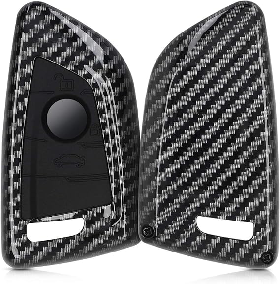 ontto Car Key Cover for bmw - ABS & silicone Key Fob Cover protective Key case fit for BMW 3 5 7 Series GT1 X1 X3 X4 X5 X6 smart car key fob with Keyring Keychain