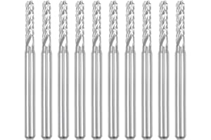Nxtop 10Pcs 2.5mm Carbide End Mill Engraving Milling Cutter CNC Router Bits for PCB Machine, 1/8" Shank