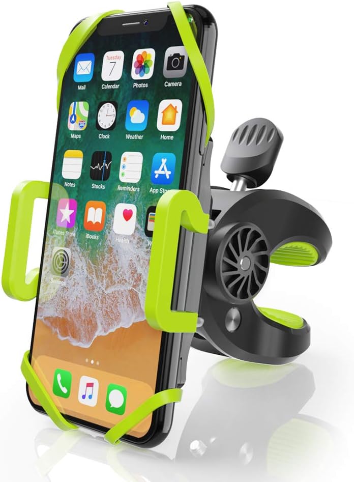 ZeaLife Bike Phone Holder 360 ° Rotatable Adjustable Bicycle Phone Mount Non-slip Anti-shake Bike Handlebar Phone Holder with Extendable Strap for 4-6.5 Inch Smartphone
