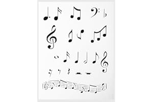 STENCILAIR Sheet Music Notes Reusable Stencil - 8.5x11 Inches Arts & Crafts Material Scrapbooking for Airbrush Painting Drawing Painting Journal Diary
