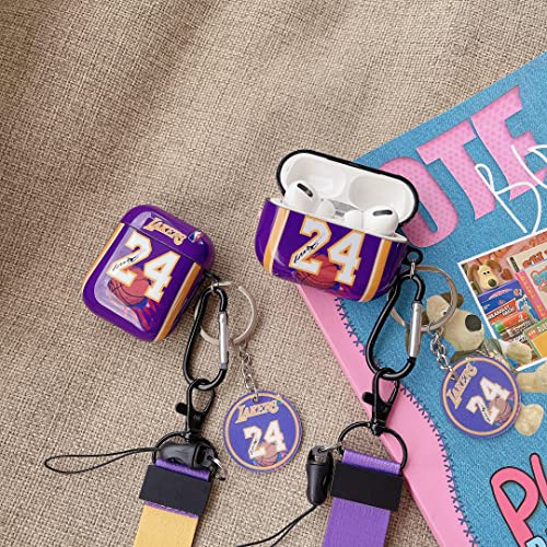 Purple Laker with Basketball Sports Brand Style Lanyard Keychain