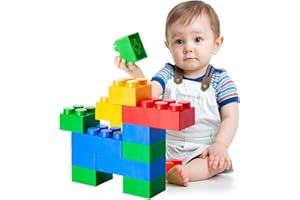 UNiPLAY Plump Soft Building Blocks - 36-Piece Jumbo Stacking Multicolor Set for Early Cognitive Development and Creative Play - Ages 3 Months+