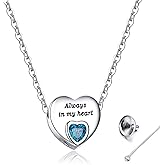 Heart Urn Necklaces for Ashes Birthstone Ashes Necklace Always in My Heart Cremation Jewelry Keepsake Memorial Necklace