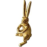 Pewery Golden Rabbit Statue, Animal Figurine Home Decor, Rabbit Sculpture for Home Office Desktop Bookshelf