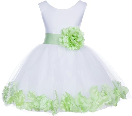 rose gold and navy flower girl dress