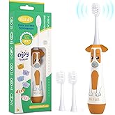 NELL&WELL Kids Electric Toothbrush, 3 Modes, 2-Min Timer, IPX7, Battery Powered with 3 Soft Brush Heads for Children Ages 3+