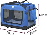 HugglePets Foldable Fabric Pet Crate Carrier Red Large 70x52cm with Sheepskin view 6