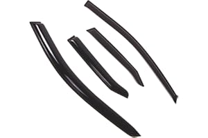 TuningPros Outside Mount Window Vent Visors Rain Guards Compatible with Cadillac CTS 2008-2013 | Side Window Wind Deflectors Rain Shields | Smoke Tinted, 4 Pcs Set, DGWV-688