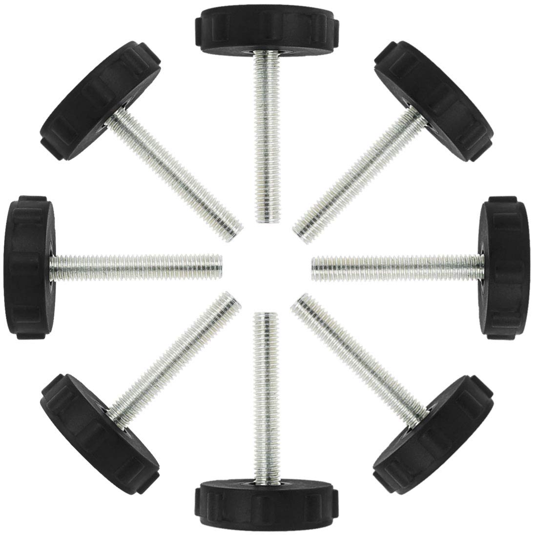 Sourcingmap M8 x 50 x 40mm Furniture Glide Leveling Feet Adjustable Leveler Floor Protector for Furniture Table Leg 8 Pack