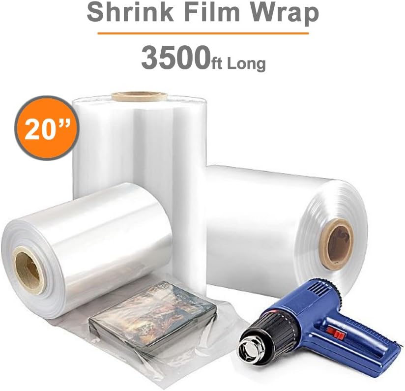 20" x 3500 Polyolefin Shrink Film Wrap Centerfold Heat Shrink Film Wrap