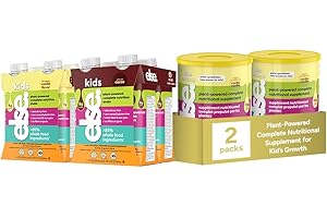 Else Nutrition Plant-Based Kids Supplement Ages 2-12, Dairy-Free Complete Nutrition Drink, Vanilla 700g, 2-Pack with Bonus 8-