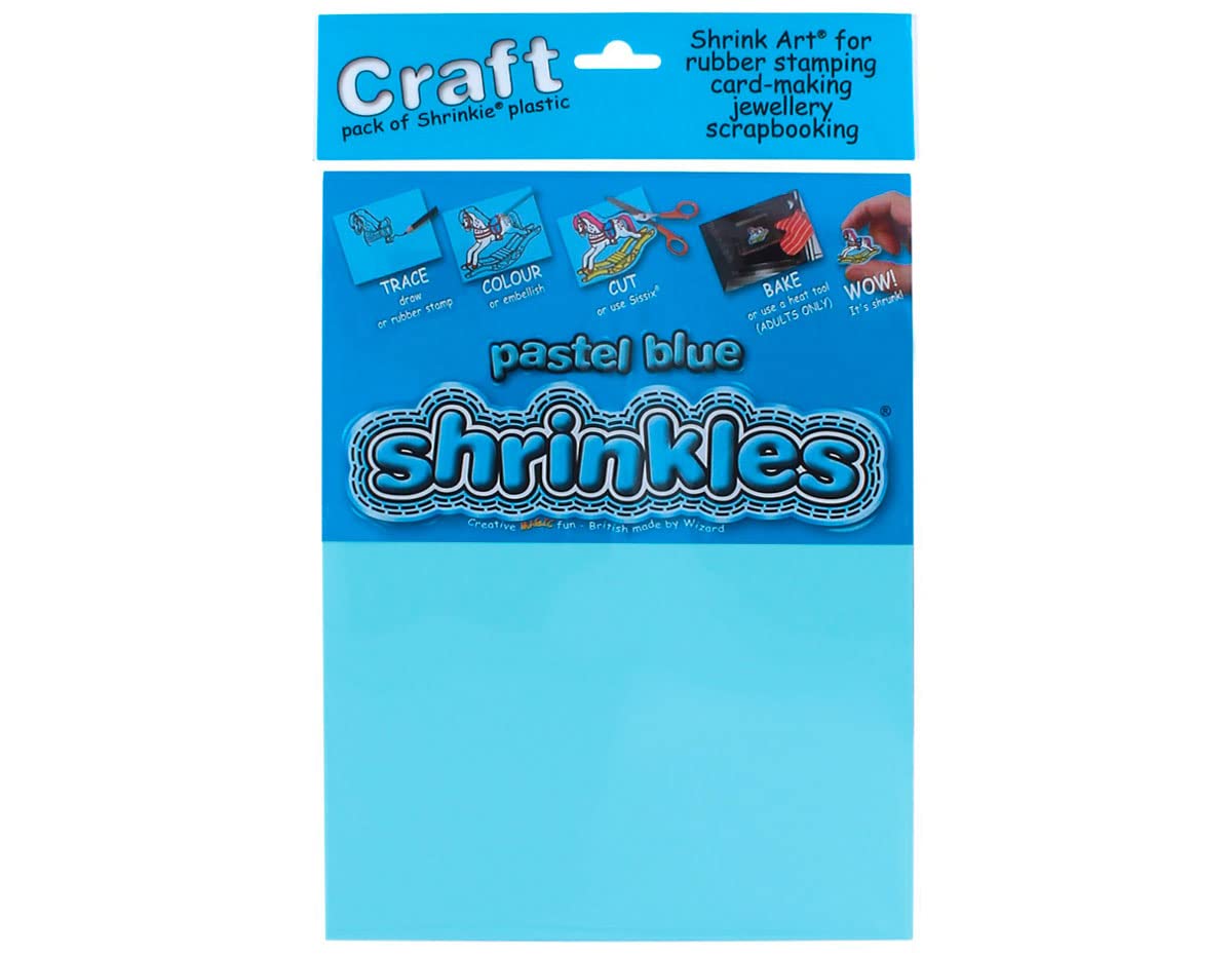 Shrink Art Original Shrinkles, Pastel Blue Sheets (Craft Pack)
