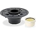 AQVA PVC Shower Drain Base Kit. Includes 2 Inch PVC Shower Flanged Drain Base, Threaded Adjustable Adaptor and Rubber Coupler Gasket Seal for Linear Shower Drain Installation