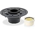 AQVA PVC Shower Drain Base Kit. Includes 2 Inch PVC Shower Flanged Drain Base, Threaded Adjustable Adaptor and Rubber Coupler