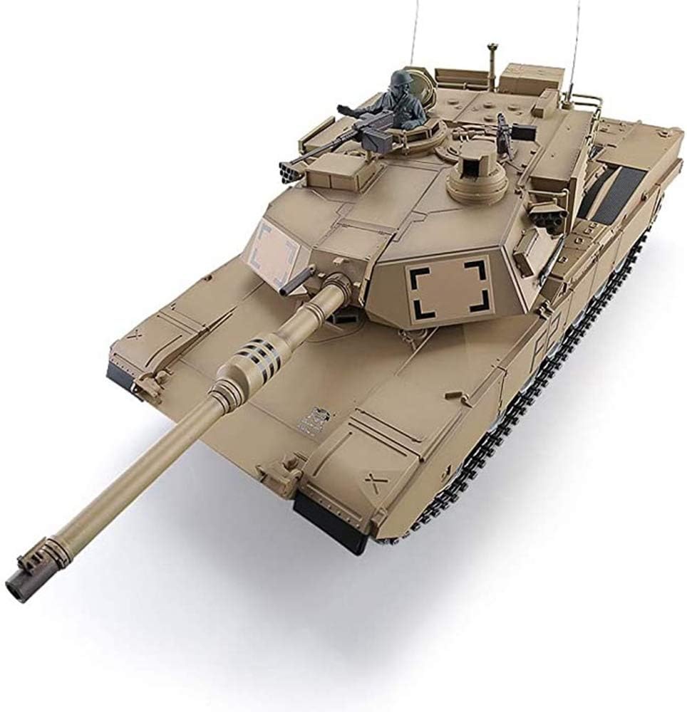 MUZoo,RC Tank U.S. Army M1A2 Abrams Main Battle Remote Control Tank, 2.4G Remote Control Metal Model 3918-1, Launchable Kids Gift