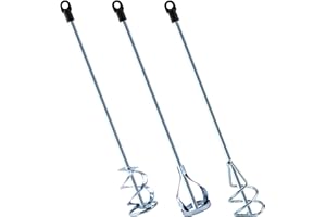 Patioer Paint Mixer Set for Drill, Epoxy Resin Mud Cement Paint Stirrer for 1-5 Gallon Buckets, 15 3/4" Length 5/16" Hex Shaf