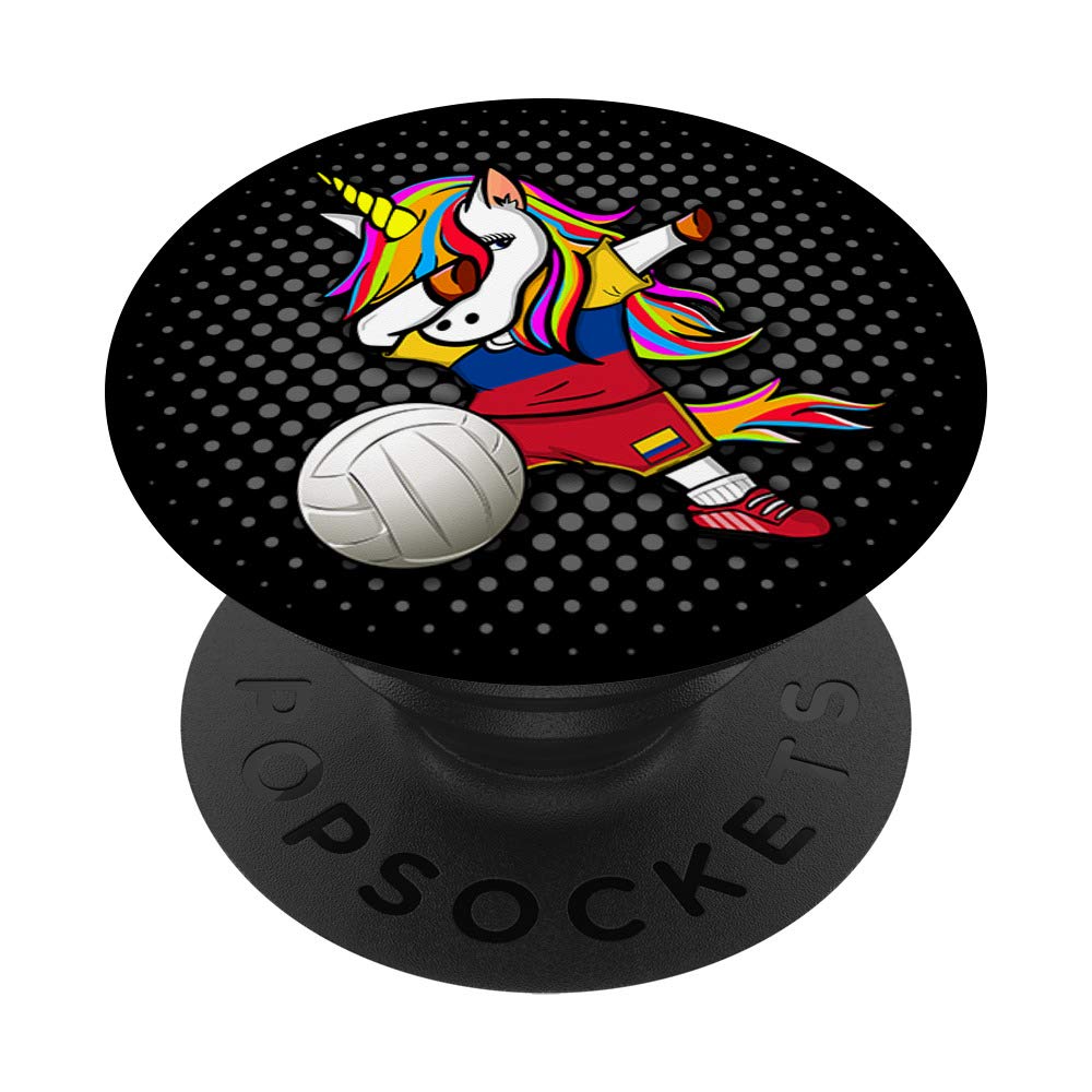 Dab Unicorn Colombia Volleyball Fans Jersey Colombian Flag PopSockets PopGrip: Swappable Grip for Phones & Tablets